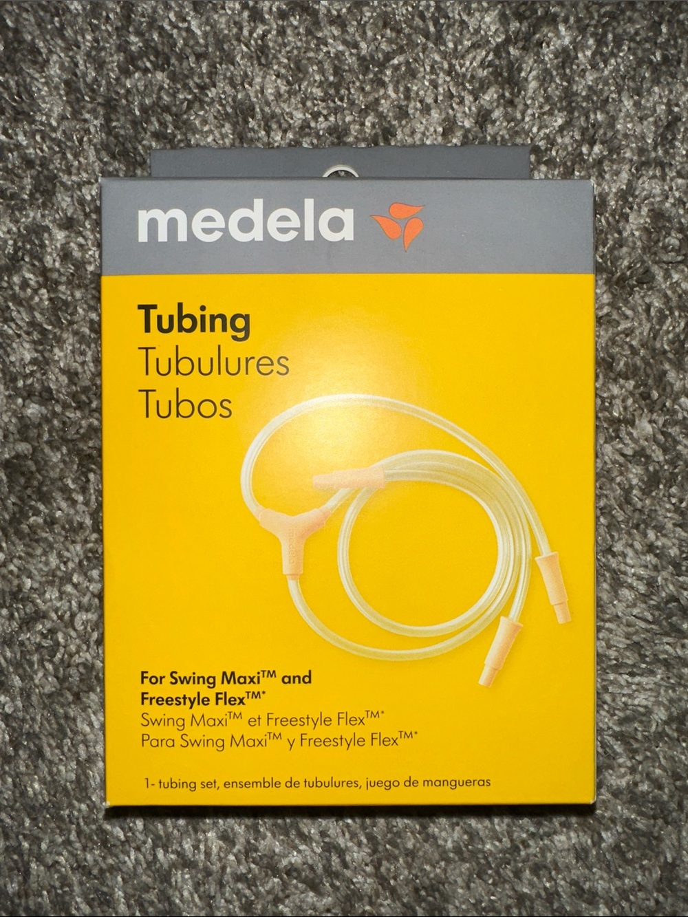 Medela Tubing Set in Yellow and Gray Box